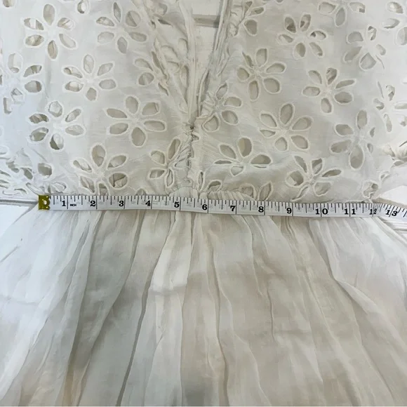 NWT Free People Bella Note Eyelet Mini Dress White Sz Small Retails $128 - Picture 12 of 15